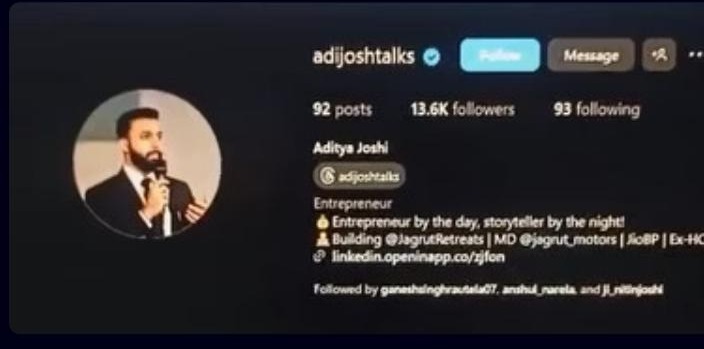 Aditya Joshi profile evidence