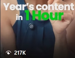 Isha Chopra content example titled Year's content in 1 Hour
